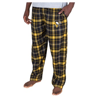 Men's Concepts Sport Black/Gold Pittsburgh Penguins Ultimate Plaid Flannel Pants