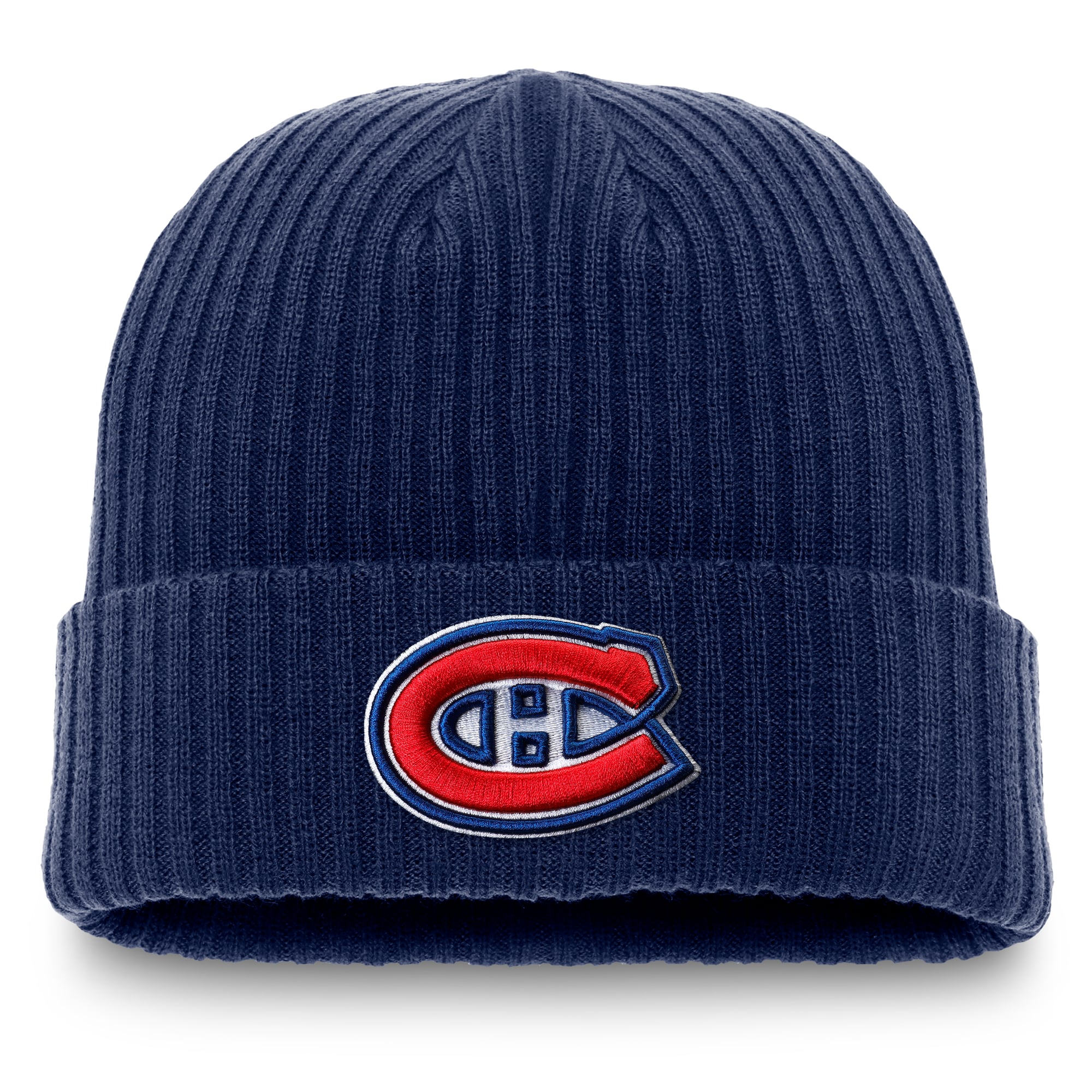 Men's Fanatics  Navy Montreal Canadiens Core Primary Logo Cuffed Knit Hat