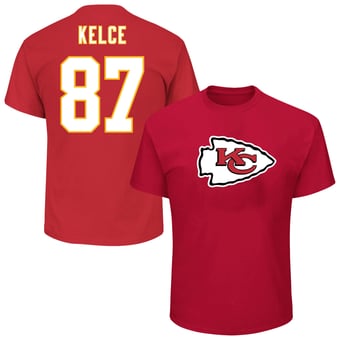 Men's Fanatics Travis Kelce Red Kansas City Chiefs Big & Tall Player Name & Number T-Shirt