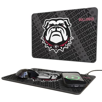 Keyscaper Georgia Bulldogs 15W Fast Wireless Charger and Mouse Pad