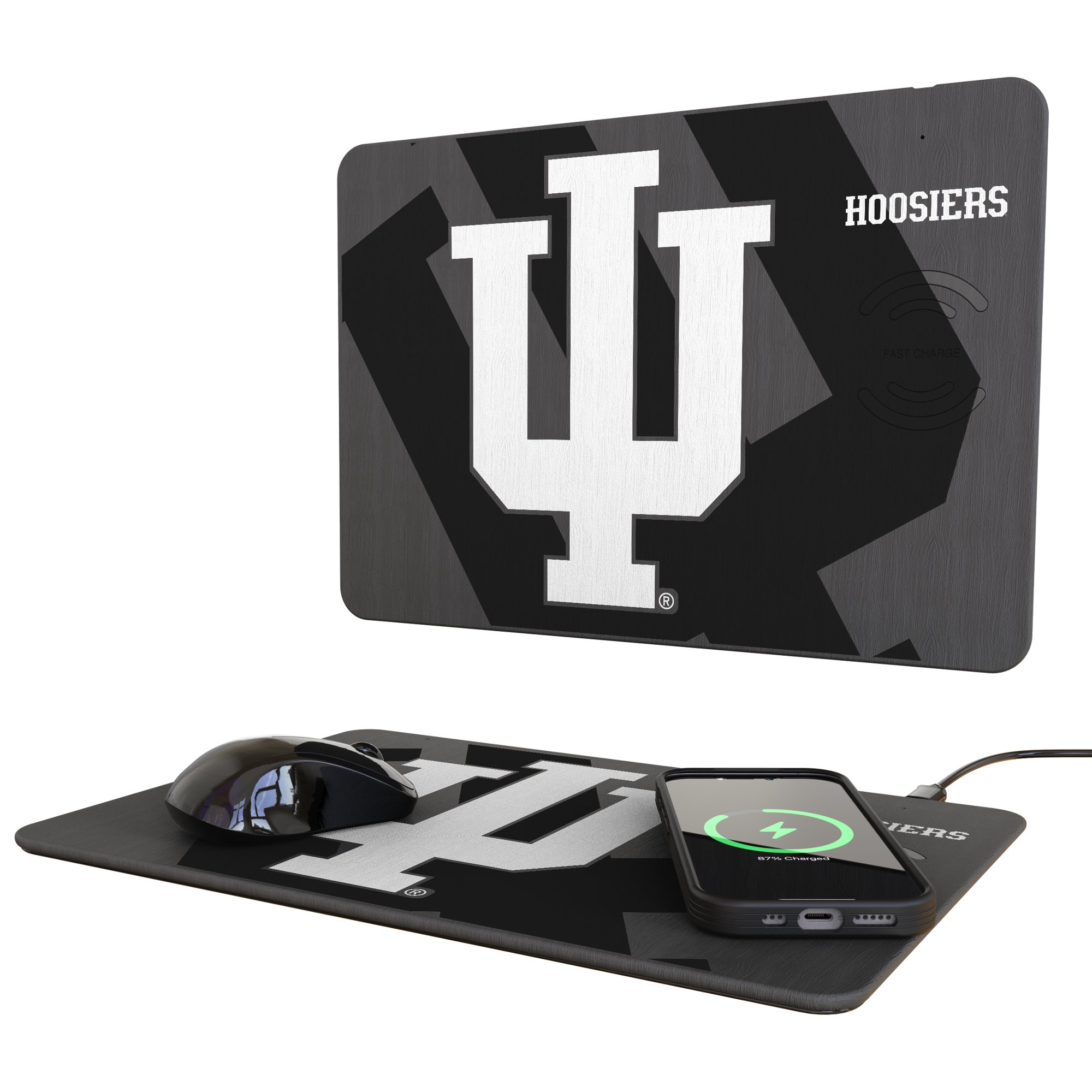 Keyscaper Indiana Hoosiers 15W Fast Wireless Charger and Mouse Pad