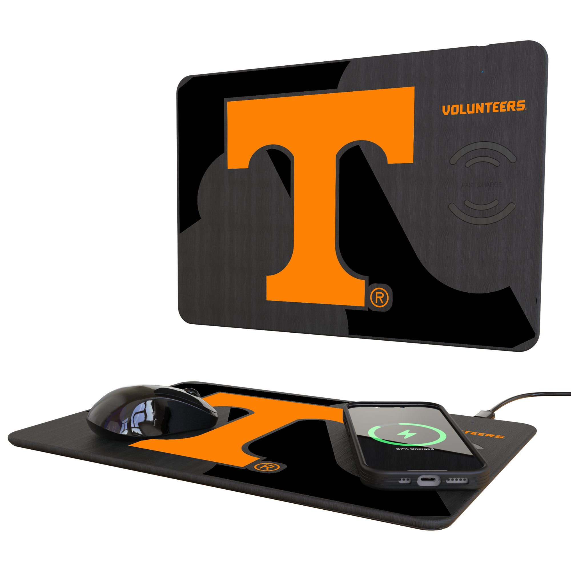 Keyscaper Tennessee Volunteers 15W Fast Wireless Charger and Mouse Pad