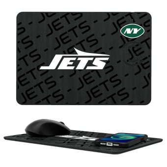 Keyscaper New York Jets 15W Fast Wireless Charger and Mouse Pad