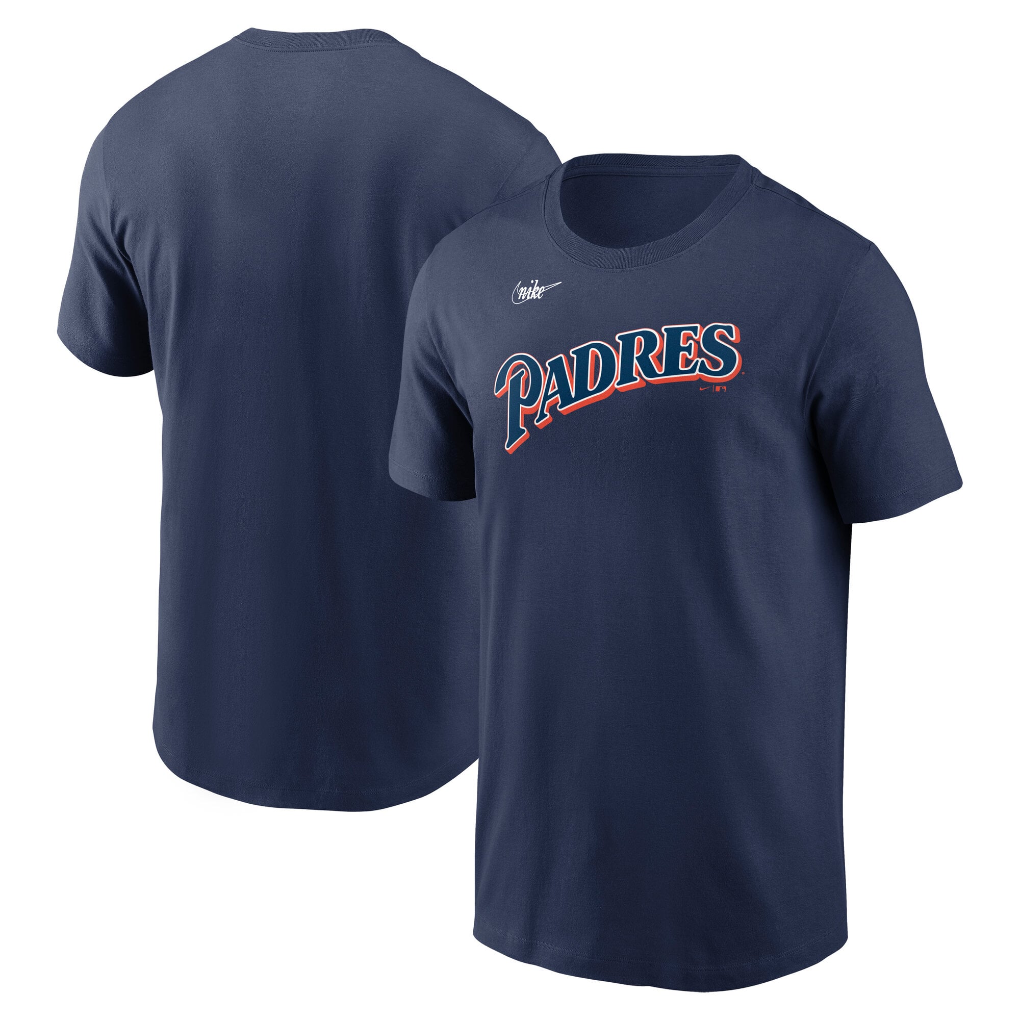 Men's Nike Navy San Diego Padres Cooperstown Collection Wordmark T-Shirt