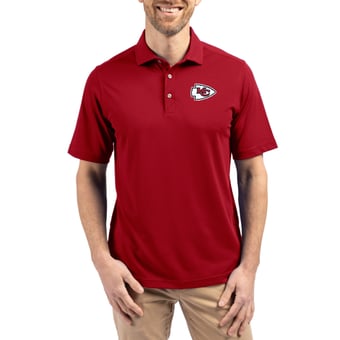 Men's Cutter & Buck Cardinal Kansas City Chiefs Virtue Eco Pique Recycled Polo