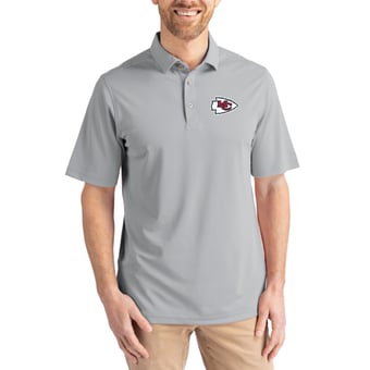 Men's Cutter & Buck Gray Kansas City Chiefs Virtue Eco Pique Recycled Polo