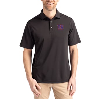 Men's Cutter & Buck Black New York Giants Virtue Eco Pique Recycled Polo