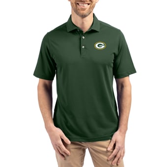 Men's Cutter & Buck Green Green Bay Packers Virtue Eco Pique Recycled Polo