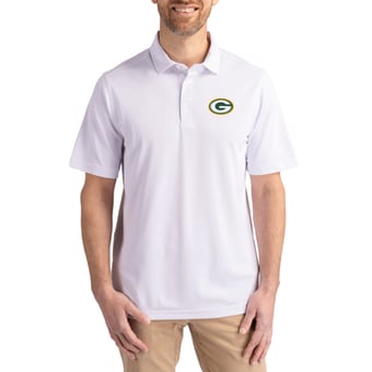 Men's Cutter & Buck White Green Bay Packers Virtue Eco Pique Recycled Polo