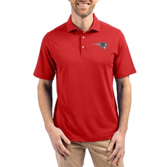 Men's Cutter & Buck Red New England Patriots Virtue Eco Pique Recycled Polo