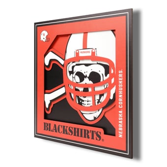 Fanpoint Nebraska Huskers 12'' x 12'' 3D Logo Wall Art