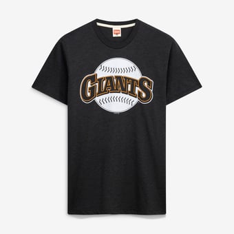 Men's Homage Black San Francisco Giants Hand-Drawn Logo Tri-Blend T-Shirt