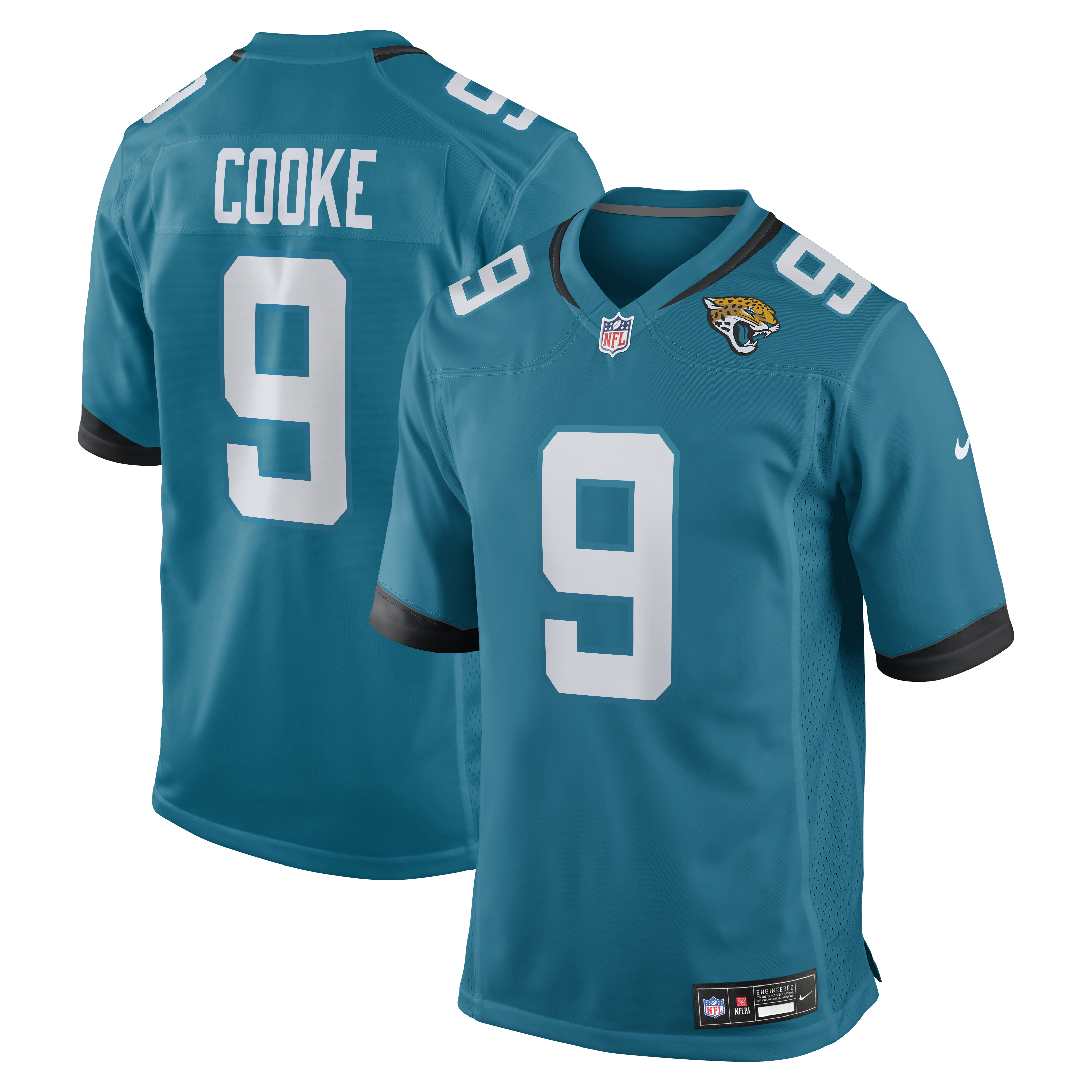 Men's Nike Logan Cooke Teal Jacksonville Jaguars Game Jersey