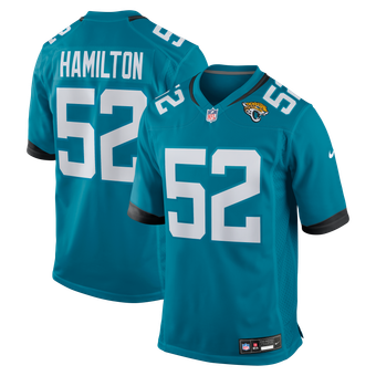 Men's Nike DaVon Hamilton Teal Jacksonville Jaguars Game Jersey