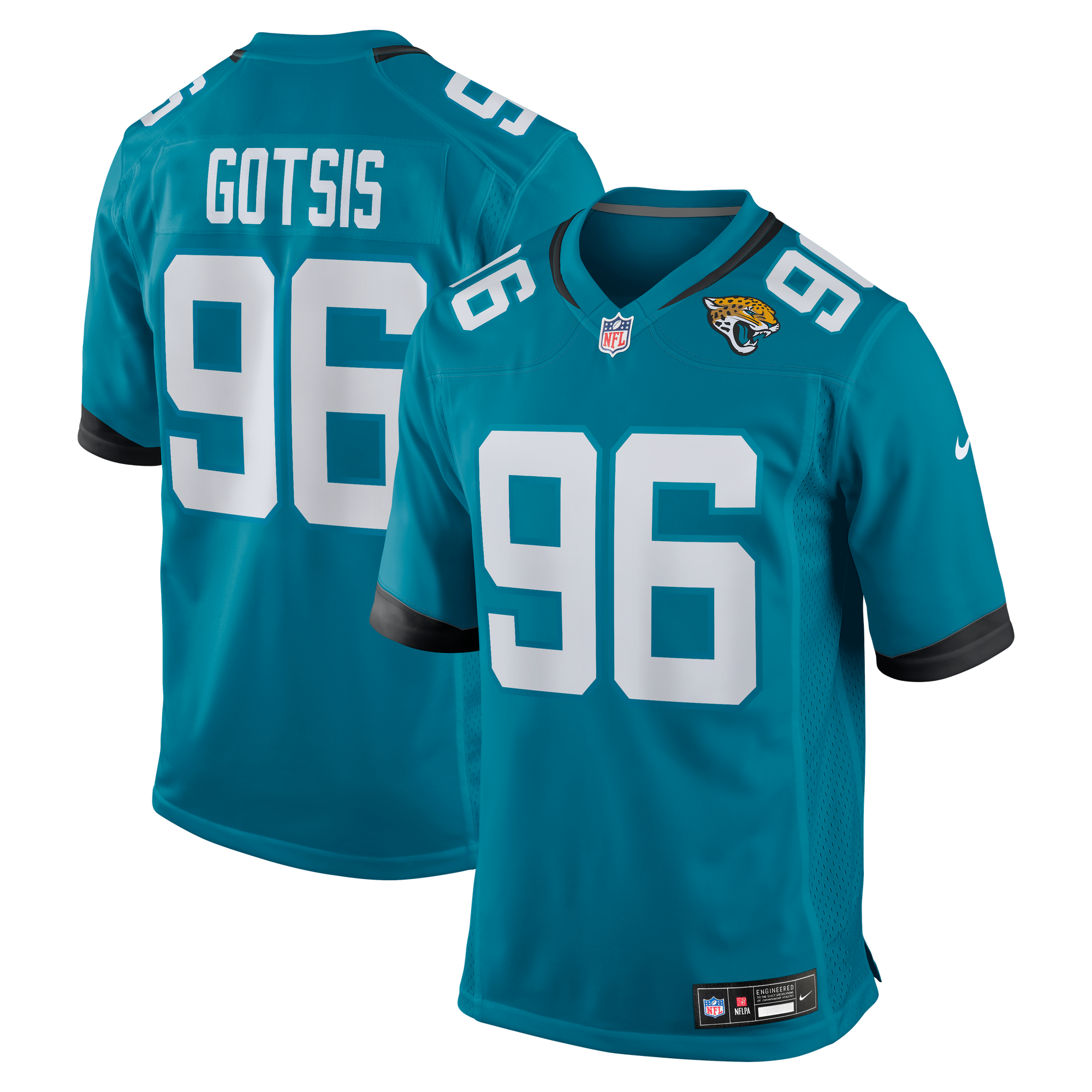 Men's Nike Adam Gotsis Teal Jacksonville Jaguars Game Jersey
