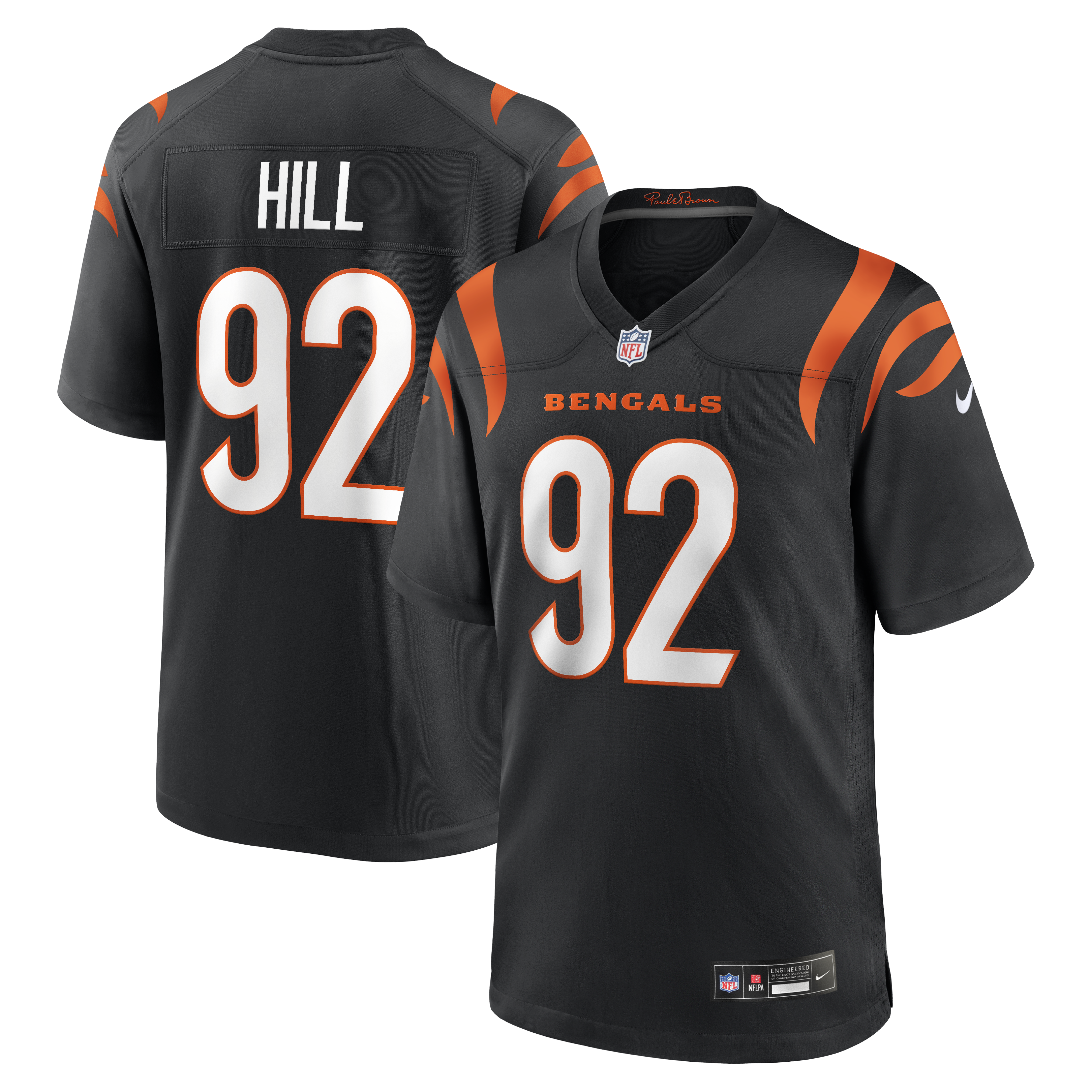 Men's Nike B.J. Hill Black Cincinnati Bengals Game Jersey