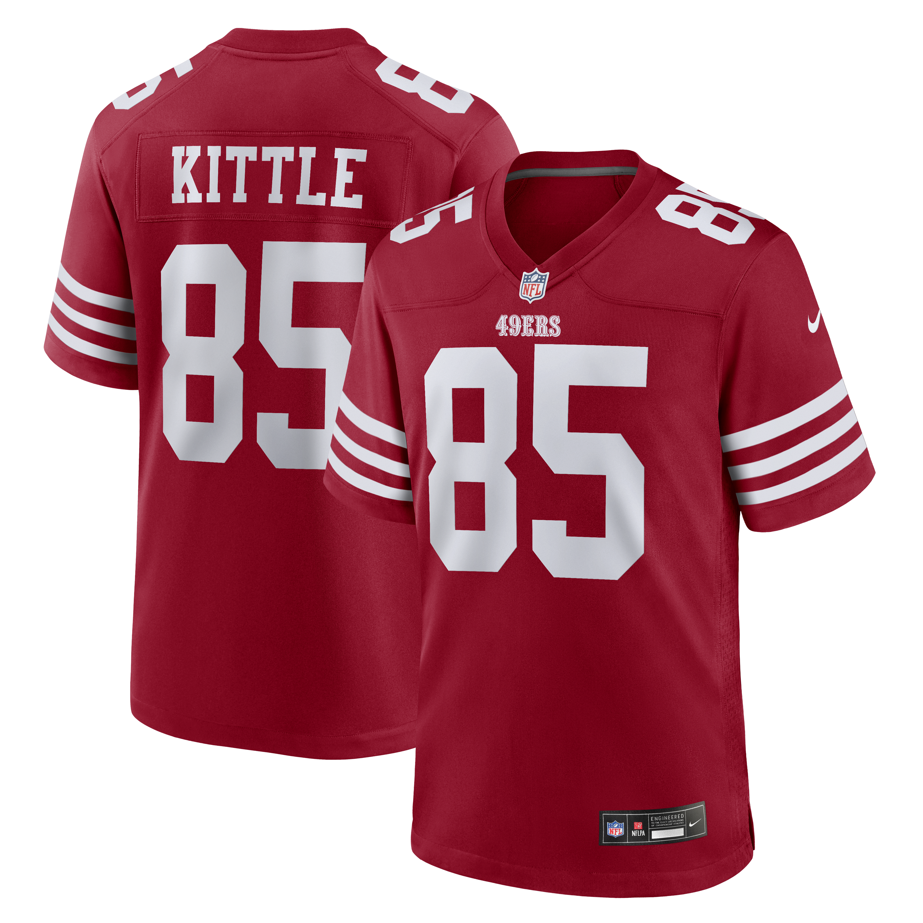 Men's Nike George Kittle Scarlet San Francisco 49ers Team Game Jersey