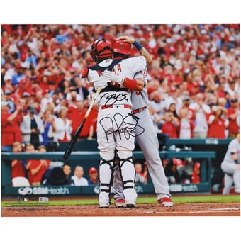 Albert Pujols and Yadier Molina St. Louis Cardinals Autographed 16" x 20" Hug Photograph
