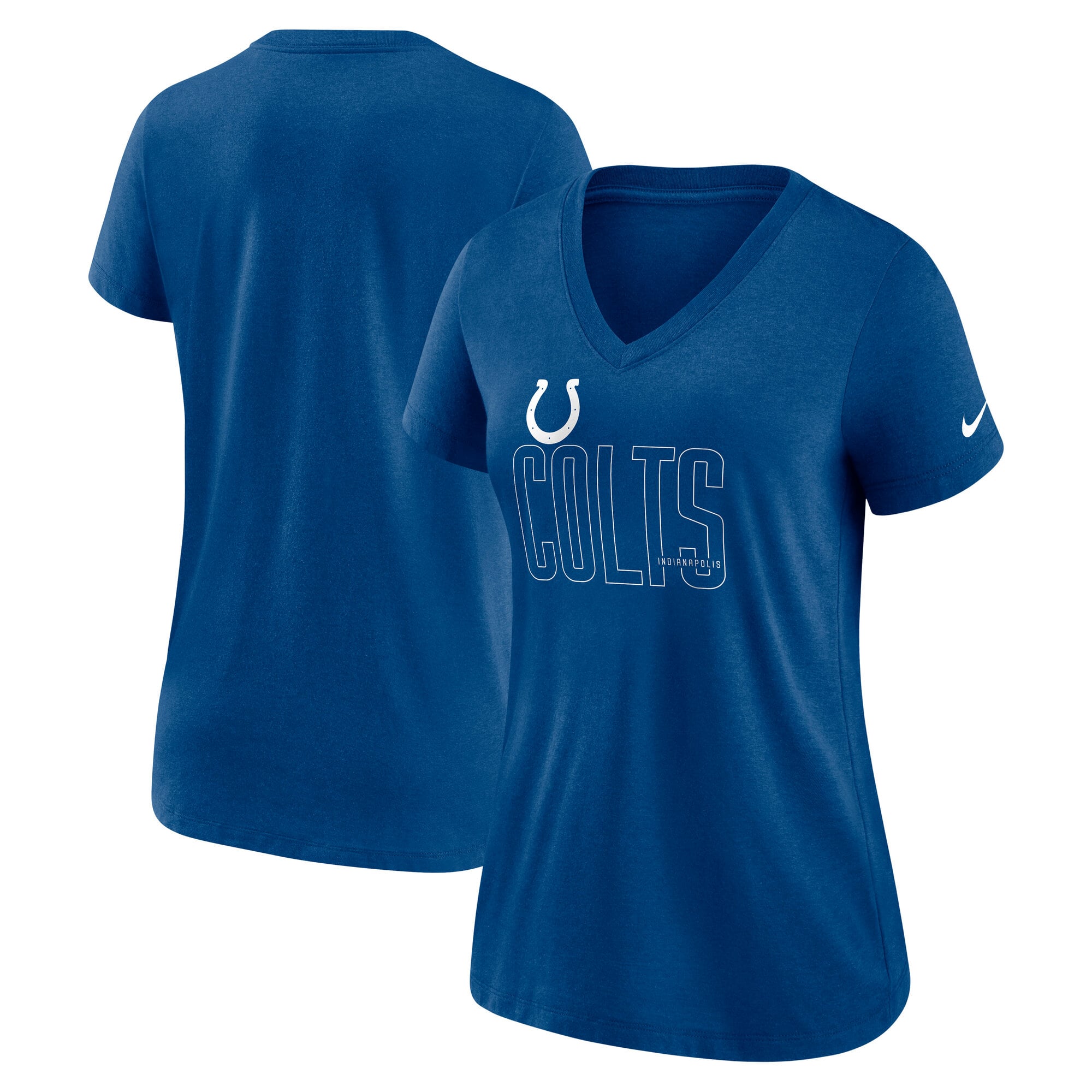 Women's Nike Heathered Royal Indianapolis Colts Lock Up Tri-Blend V-Neck T-Shirt