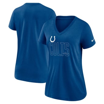 Women's Nike Heathered Royal Indianapolis Colts Lock Up Tri-Blend V-Neck T-Shirt