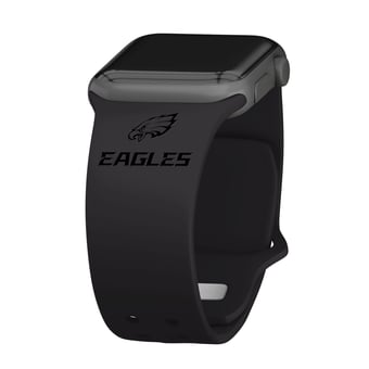 Black Philadelphia Eagles Debossed Silicone Apple Watch Band