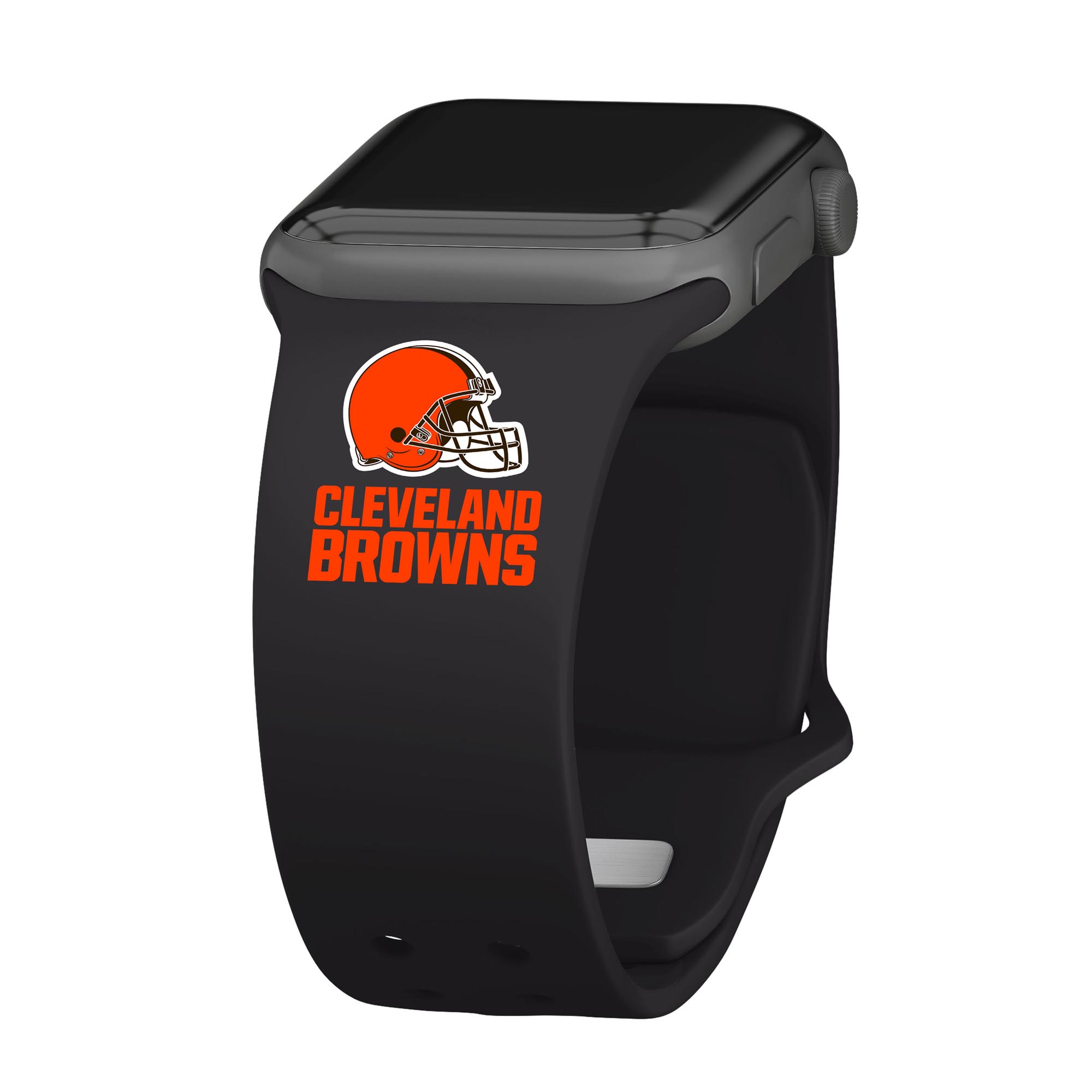 Artinian Black Cleveland Browns Silicone Apple Watch Band
