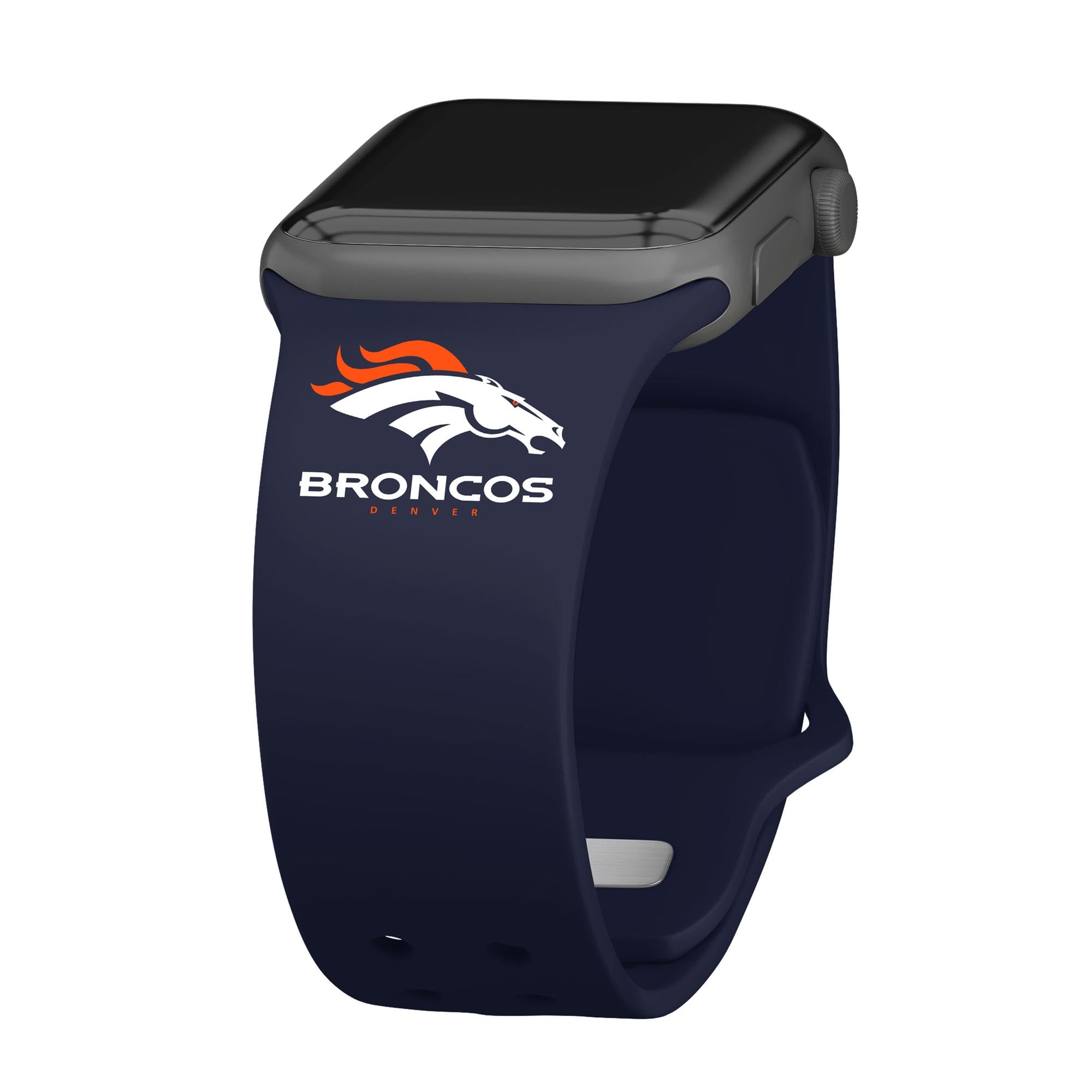 Navy Denver Broncos Silicone Apple Watch Band