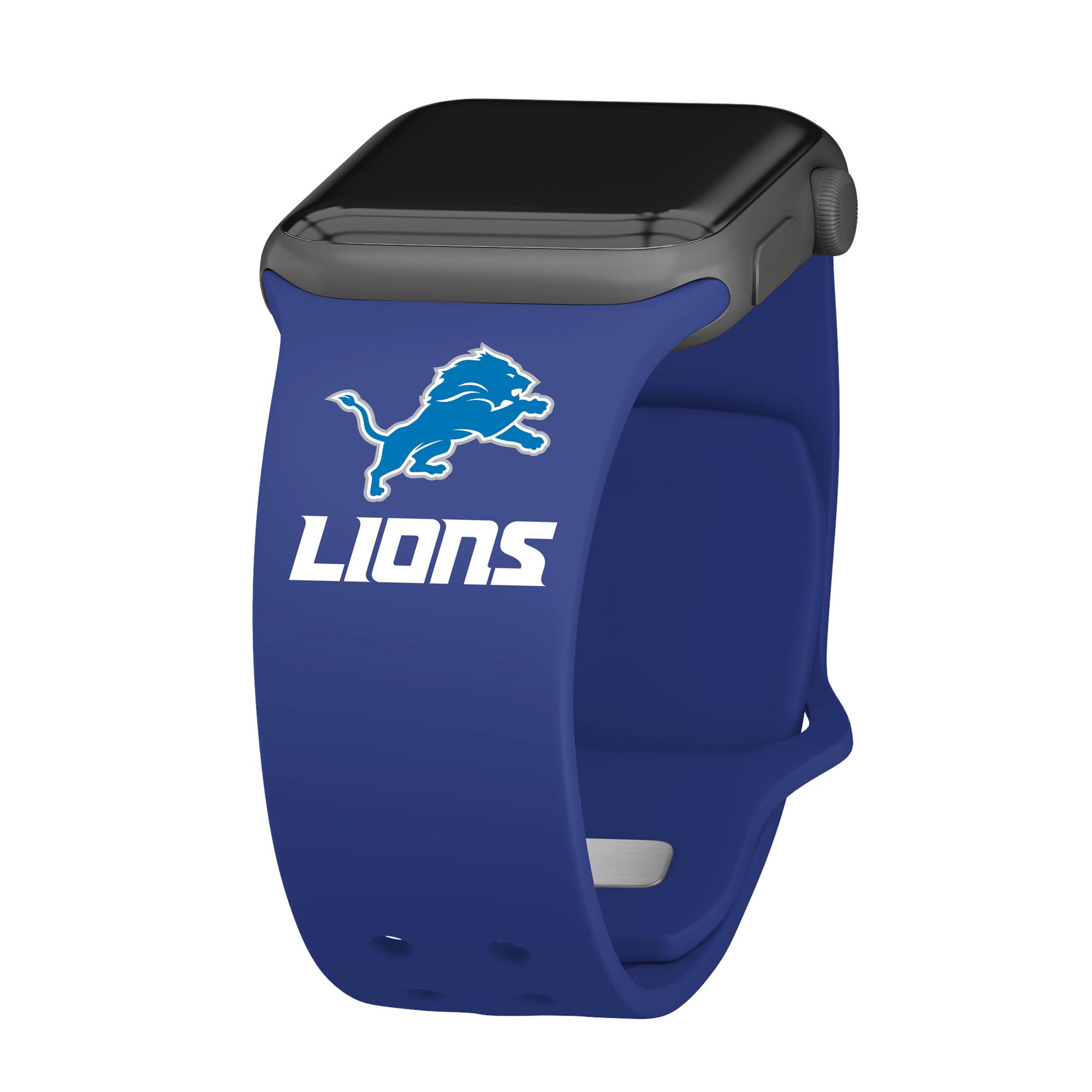Blue Detroit Lions Silicone Apple Watch Band