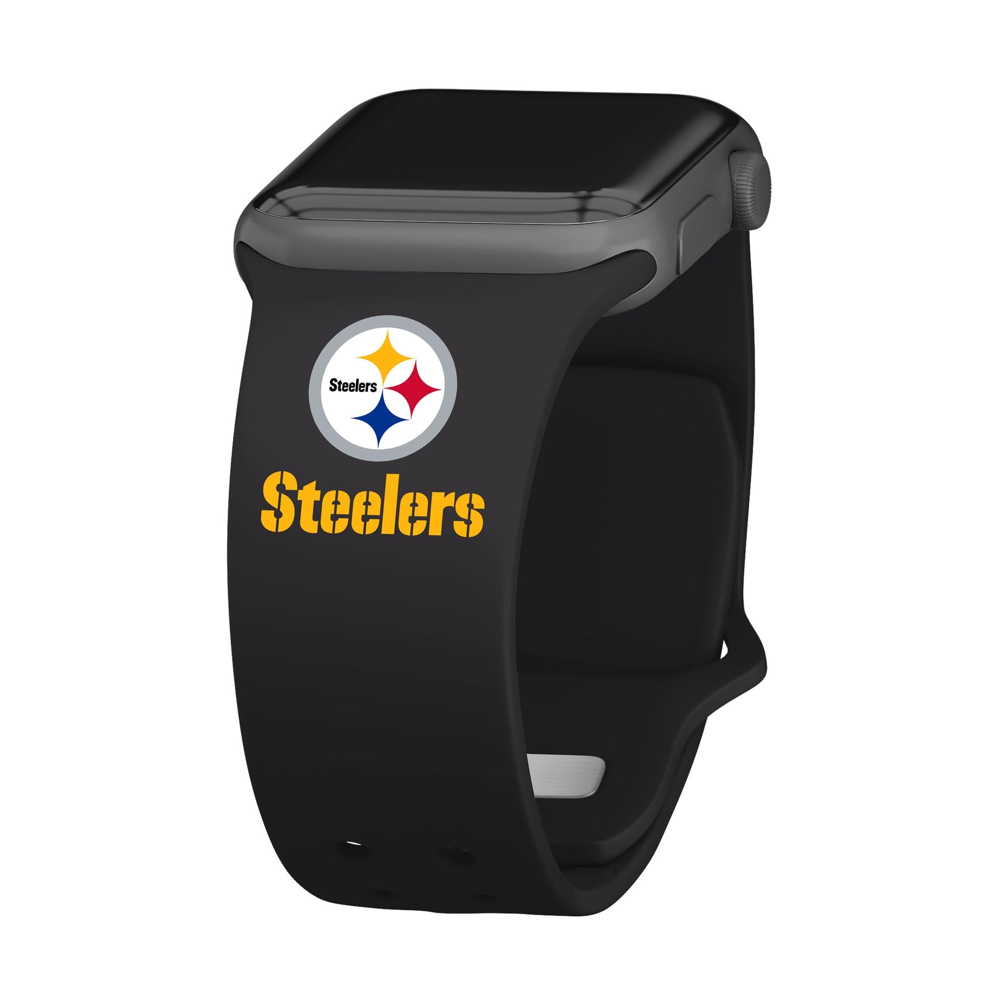 Black Pittsburgh Steelers Silicone Apple Watch Band Black Pittsburgh Steelers Silicone Apple Watch Band