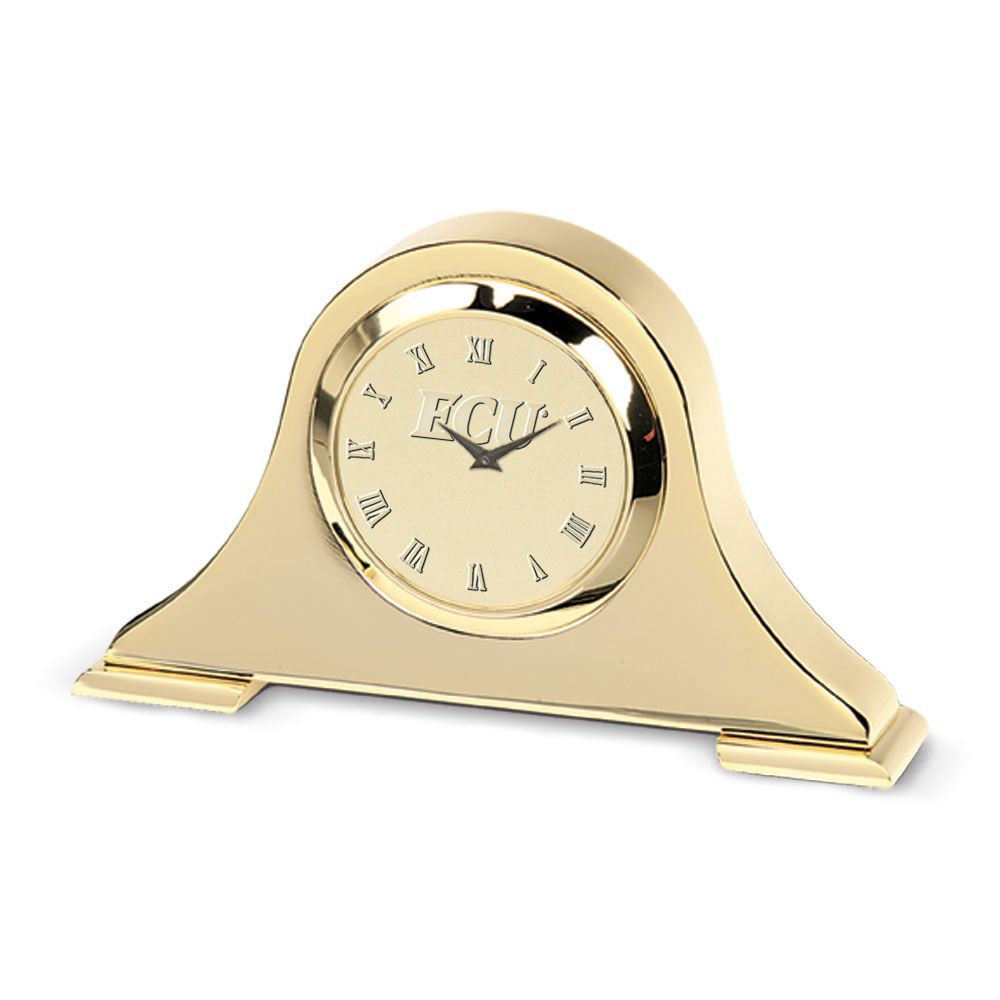 ECU Pirates Gold Napoleon Desk Clock