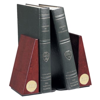 Gold ECU Pirates Rosewood Bookends