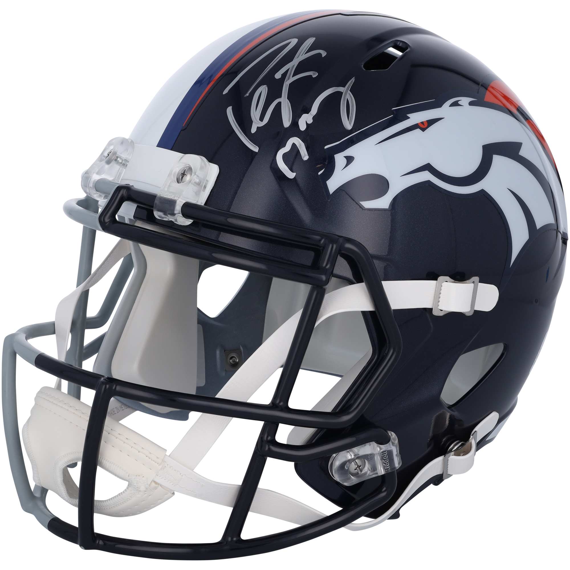 Peyton Manning Indianapolis Colts & Denver Broncos Autographed Half & Half Riddell Speed Replica Helmet - Signature on Indianapolis Side