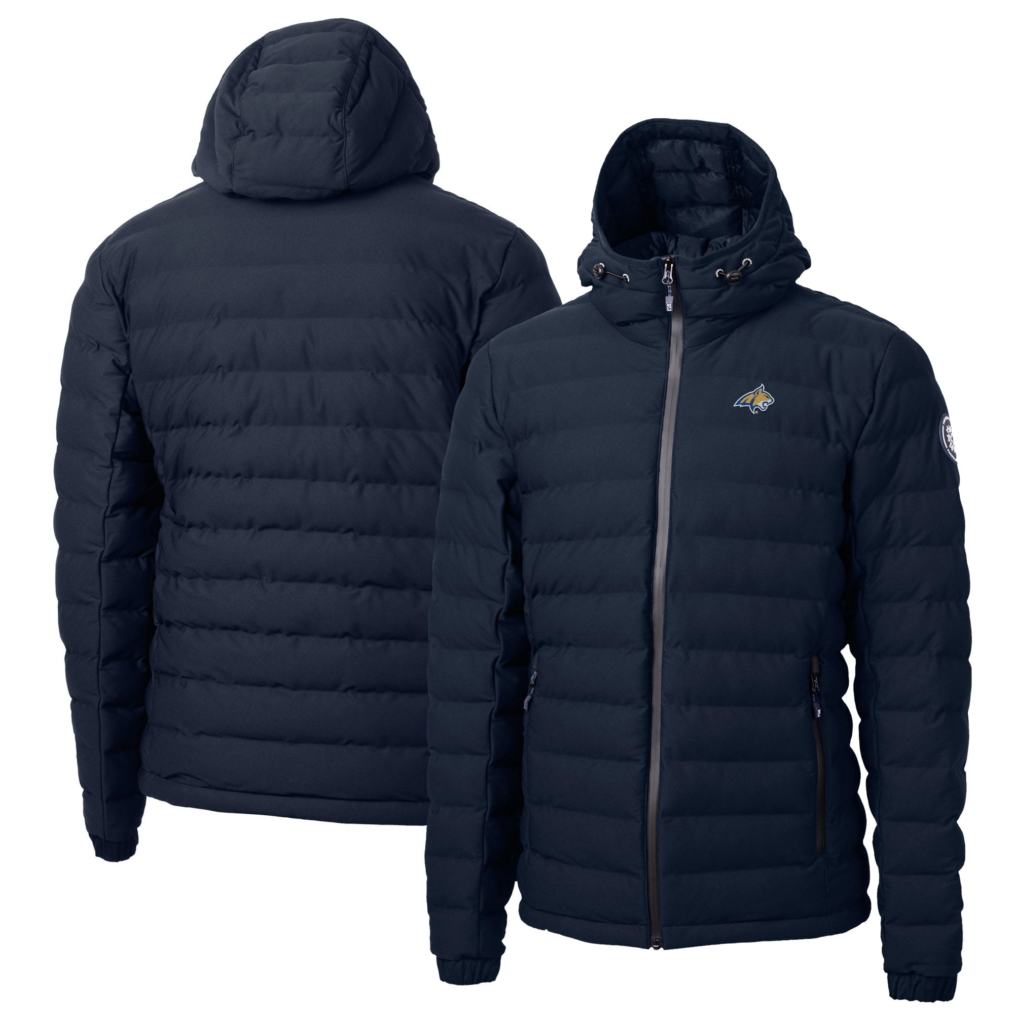 Men's Cutter & Buck  Navy Montana State Bobcats Mission Ridge Repreve Eco Insulated Puffer Full-Zip Jacket