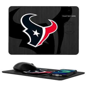 Keyscaper Houston Texans Personalized 15W Fast Wireless Charger and Mouse Pad