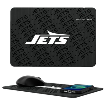 Keyscaper New York Jets Personalized 15W Fast Wireless Charger and Mouse Pad