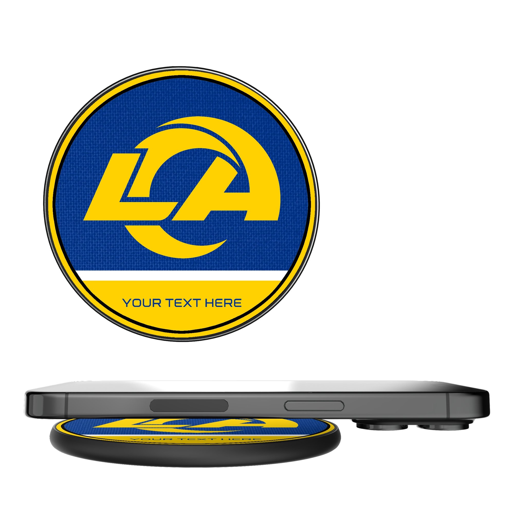 Keyscaper  Los Angeles Rams Personalized 15 Watt Wireless Induction Charger