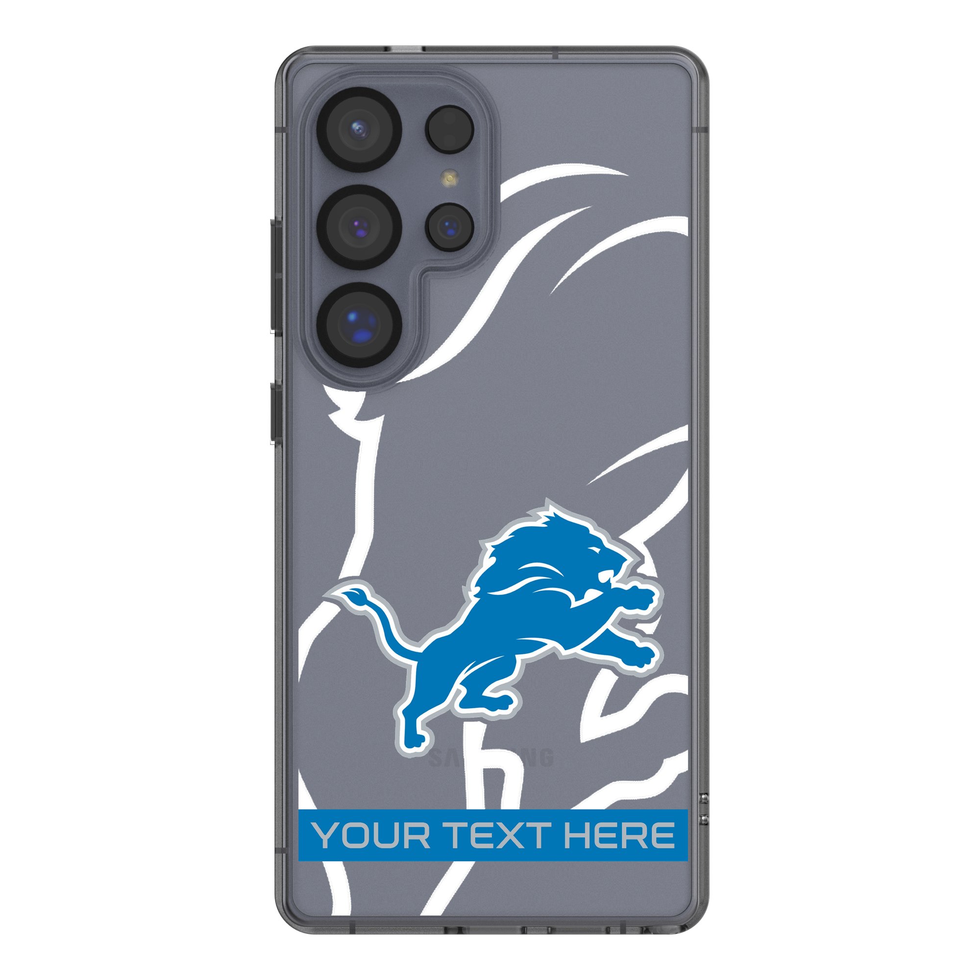 Detroit Lions Personalized Tilt Design Galaxy Clear Case