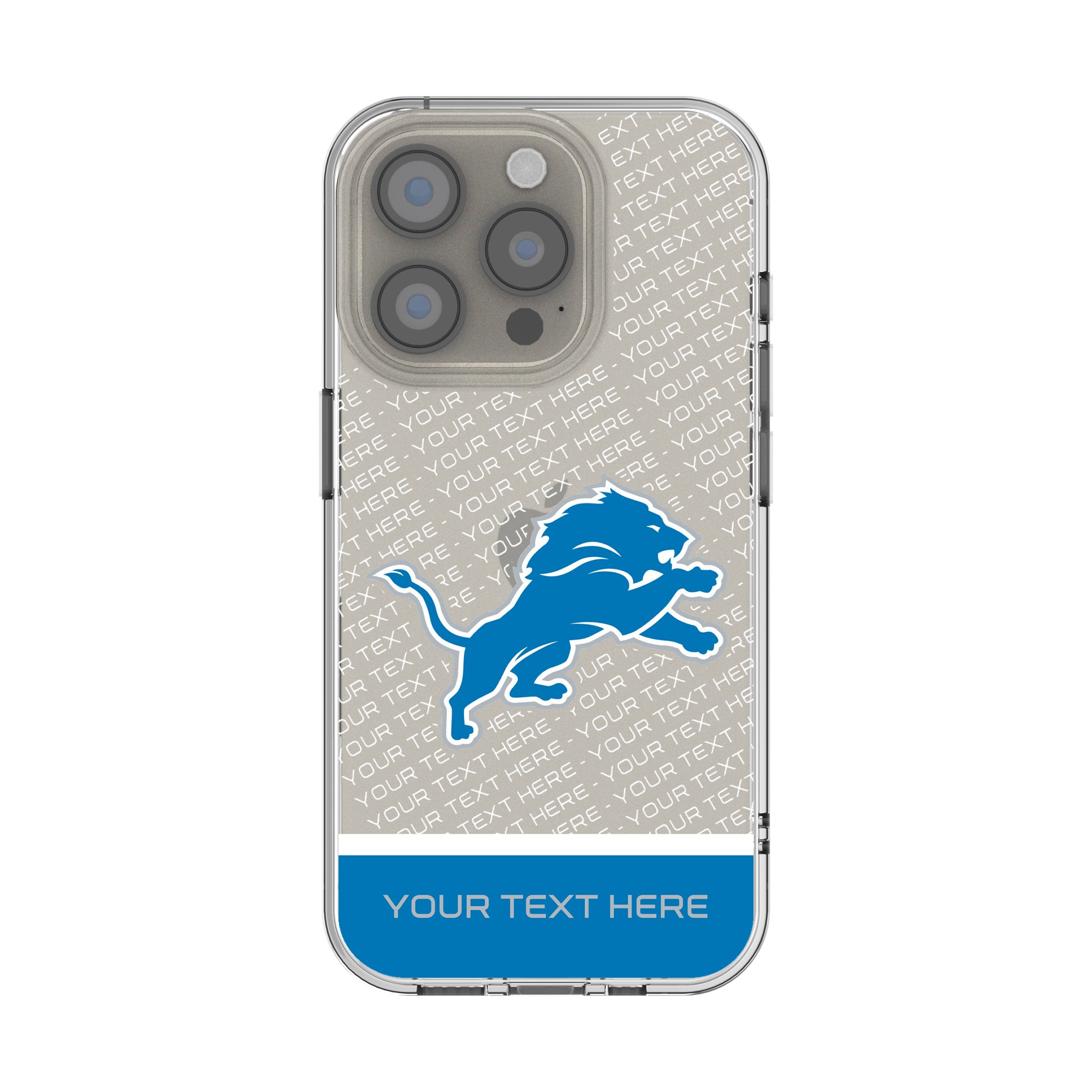 Detroit Lions Personalized Endzone Plus Design iPhone Clear Case