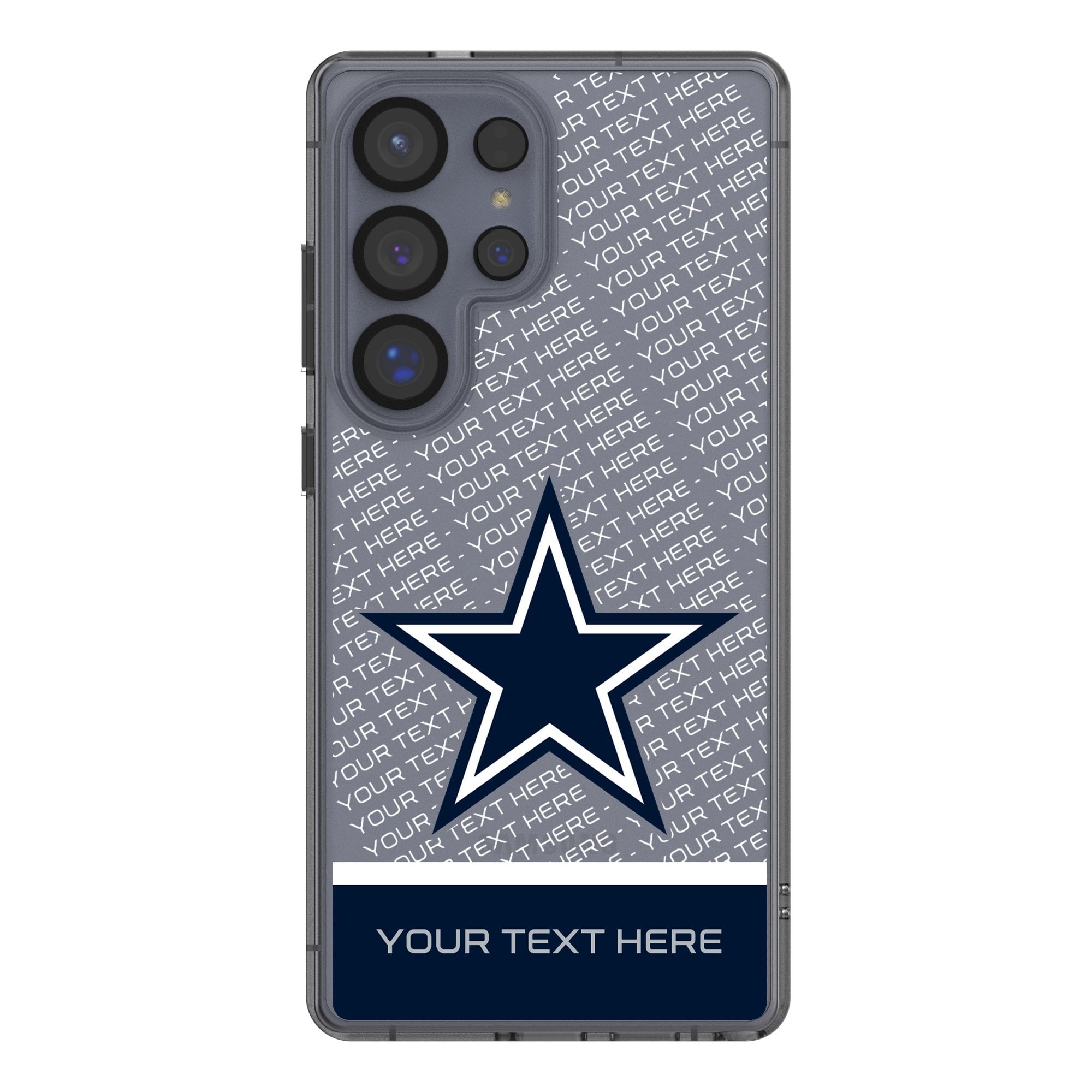 Dallas Cowboys Personalized Endzone Plus Design Galaxy Clear Phone Case