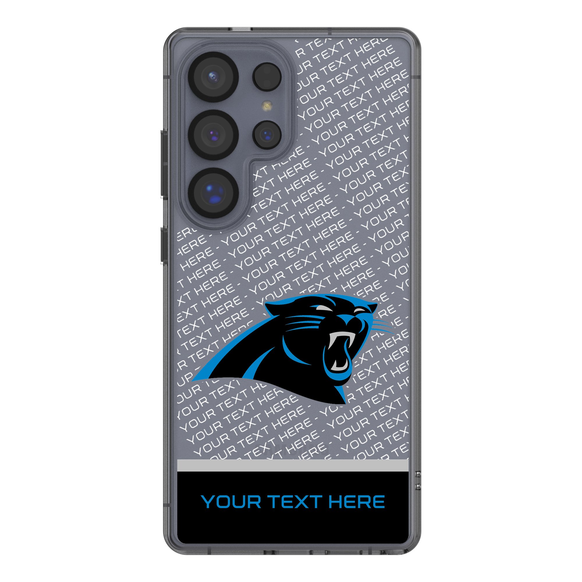 Carolina Panthers Personalized Endzone Plus Design Galaxy Clear Phone Case