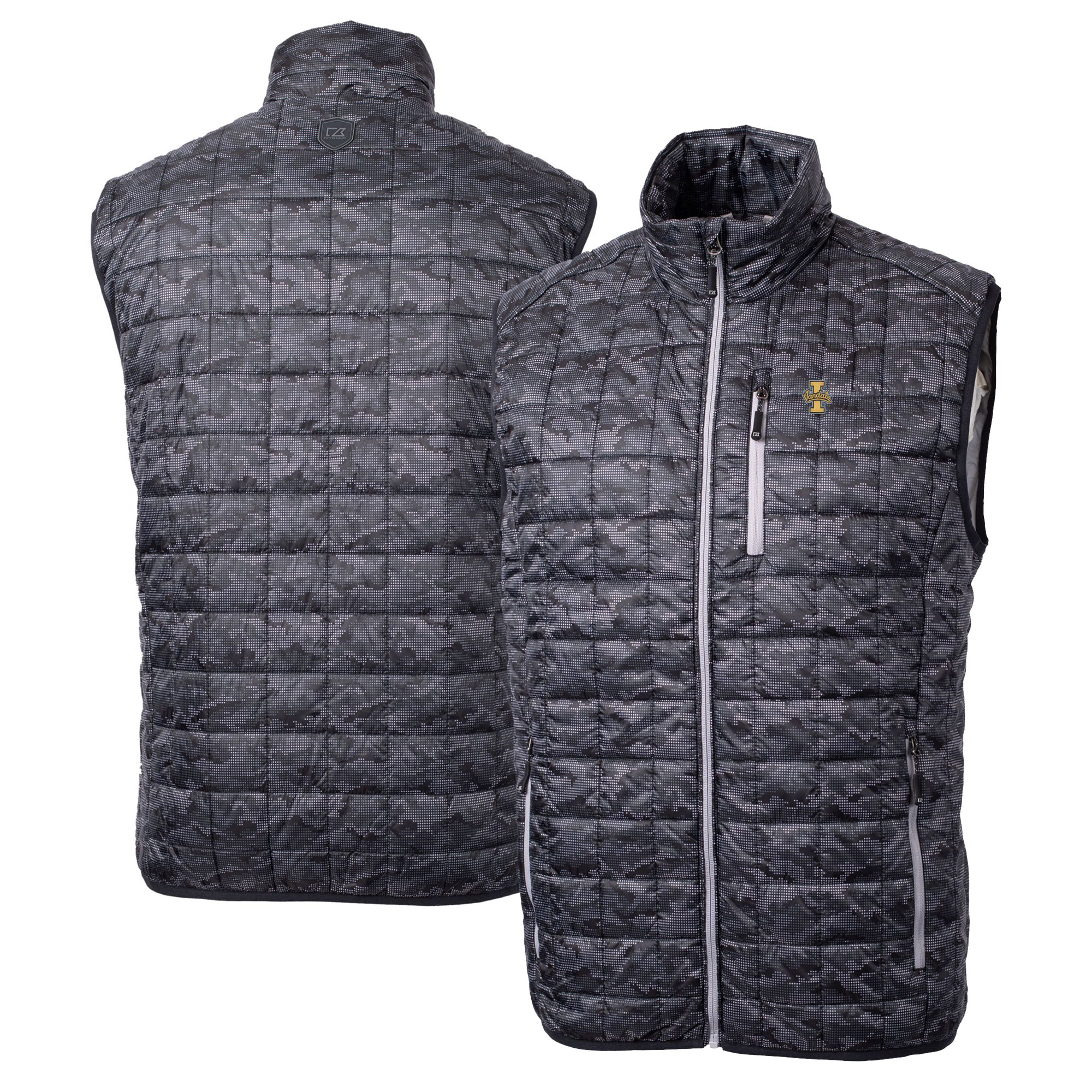 Men’s Cutter & Buck Black Idaho Vandals Rainier PrimaLoft Eco Insulated Printed Full-Zip Puffer Vest Men’s Cutter & Buck Black Idaho Vandals Rainier PrimaLoft Eco Insulated Printed Full-Zip Puffer Vest
