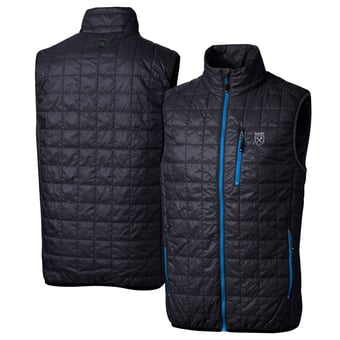 Men's Cutter & Buck  Navy Emory Eagles Rainier PrimaLoft Eco Insulated Full-Zip Puffer Vest