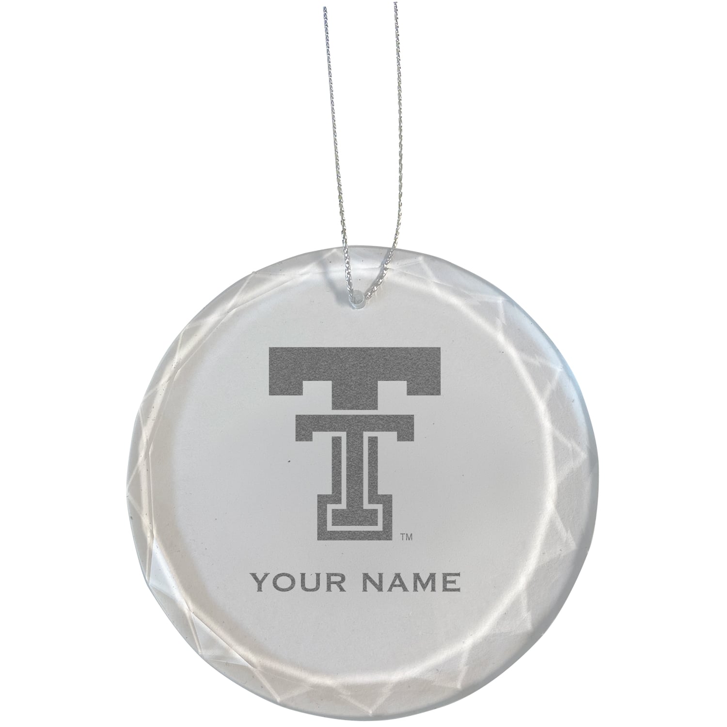 Texas Tech Red Raiders 3.25'' Personalized Etched Glass Ornament