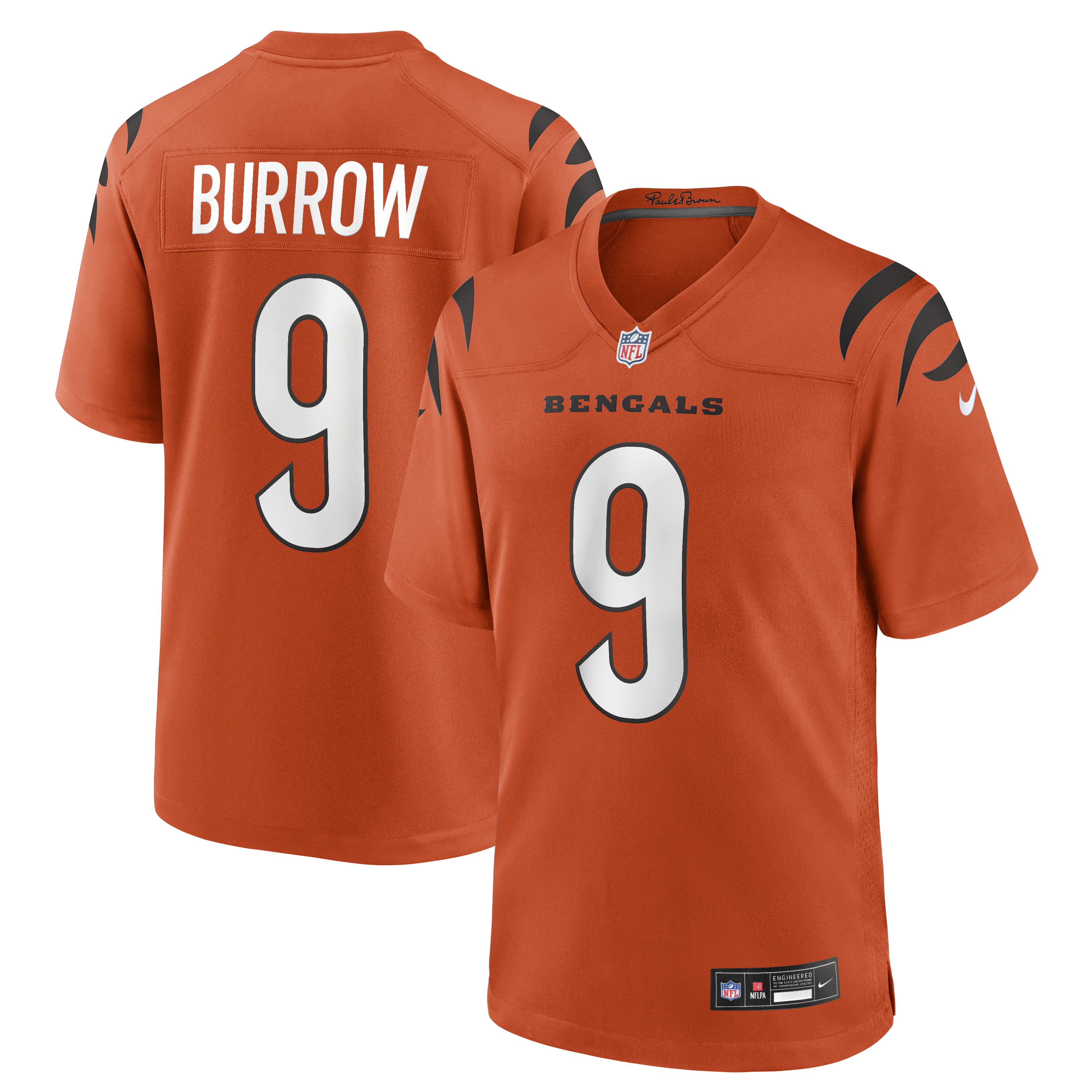 Men’s Nike Joe Burrow Orange Cincinnati Bengals Alternate Game Jersey