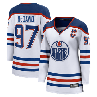 Women's Fanatics Connor McDavid White Edmonton Oilers Captain's Patch Breakaway Jersey