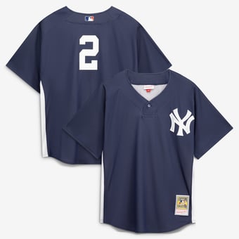 Men's Mitchell & Ness Derek Jeter Navy New York Yankees Authentic Batting Practice Jersey