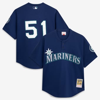 Men's Mitchell & Ness Ichiro Suzuki Navy Seattle Mariners Authentic Batting Practice Jersey