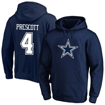 Men's Fanatics Dak Prescott Navy Dallas Cowboys Big & Tall Name & Number Fleece Hoodie