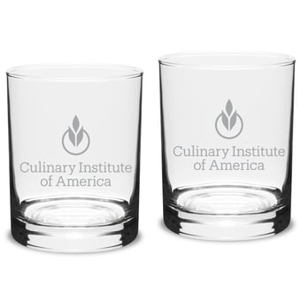 Culinary Institute of America Steels 14oz. 2-Piece Classic Double Old-Fashioned Glass Set