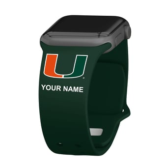 Miami Hurricanes Personalized Silicone Apple Watch Band